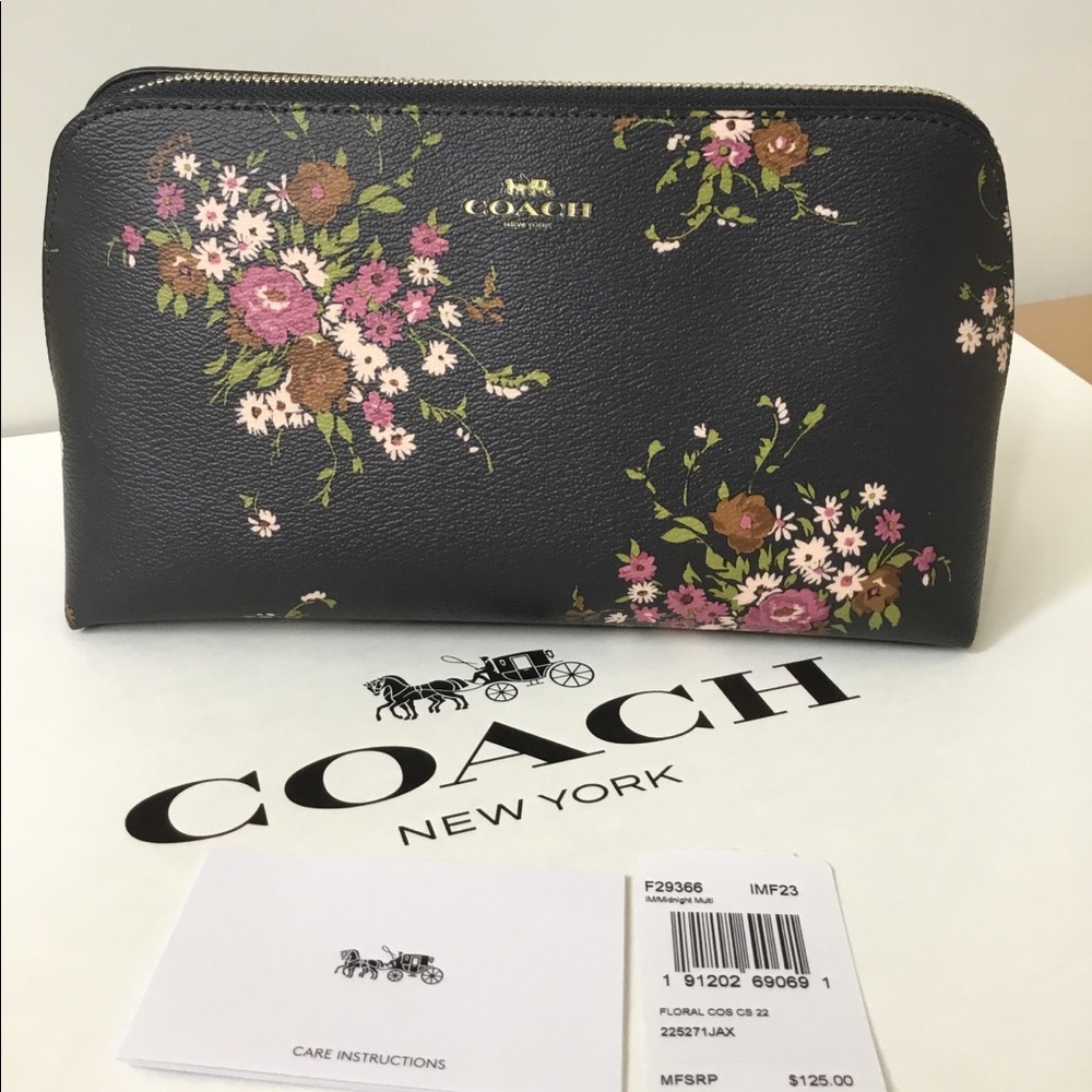 🌸 Coach Cosmetic Case 22 Floral Print NWT. - Picture 2 of 8